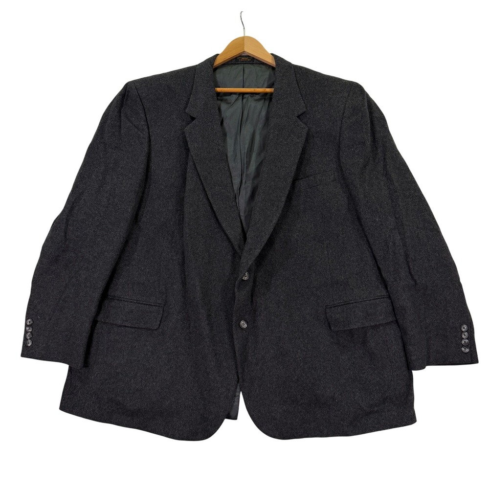 Vintage Di Benedetto Mens 52L Blazer Jacket Gray Cashmere Wool Sport Coat Heavy